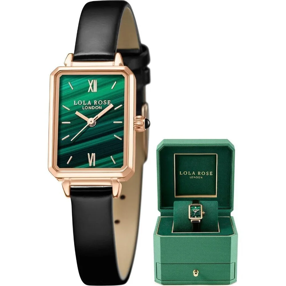Women's Green Malachite Dial Elegant Tang Buckle Imported Wrist Watch